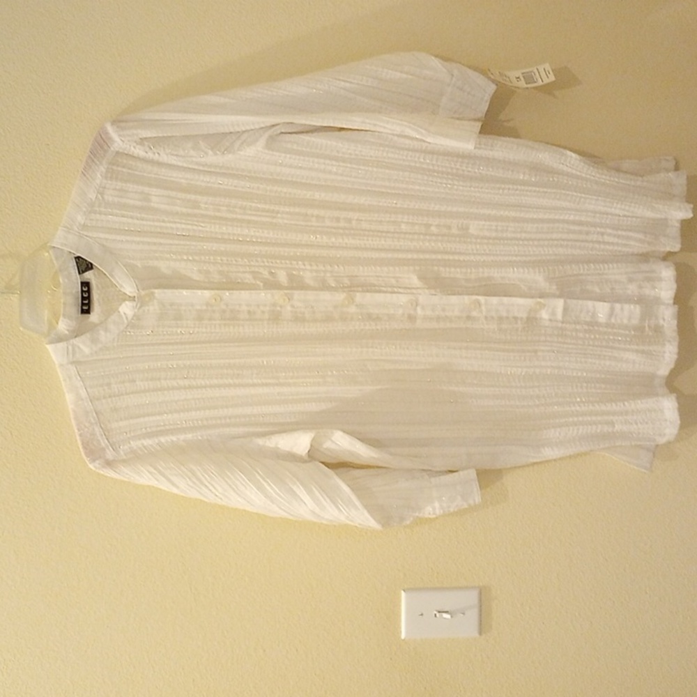 ELCC GAUZE BUTTON UP SHIRT/BATHING SUIT COVER UP.  SIZE  1X.